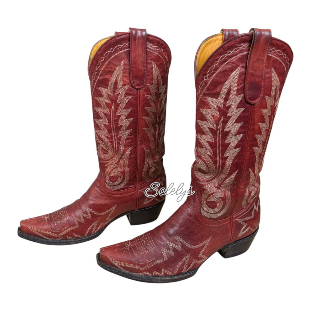 Old Gringo Nevada Vesuvio Red 13" Embroidered Snip Toe Western Cowgirl Boot 8B - Picture 4 of 9